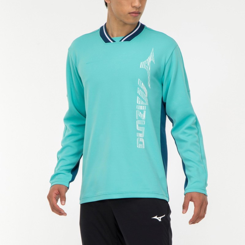 MIZUNO ミズノ スウェットシャツ(ラケットスポーツ) ターコイズ×ドレスネイビー テニス ウエア