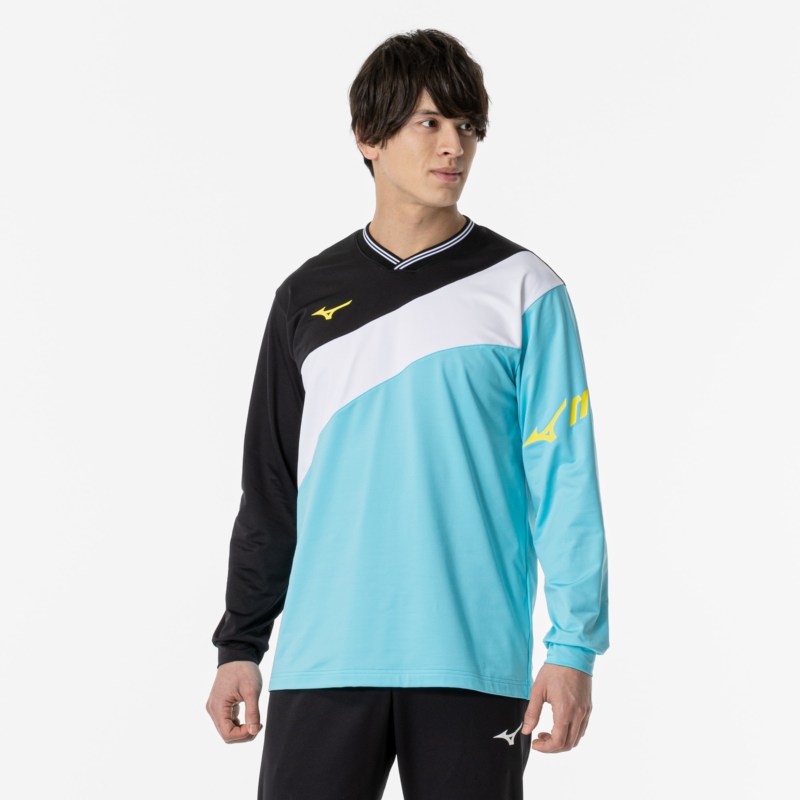 MIZUNO ミズノ ライトスウェットジャケット(ラケットスポーツ) ブルーアトール×ブラック テニス ウエア