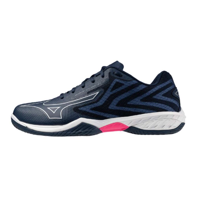 MIZUNO ミズノ ウエーブクローEL2 ネイビー×ホワイト×ピンク バドミントン シューズ ウエーブクロー