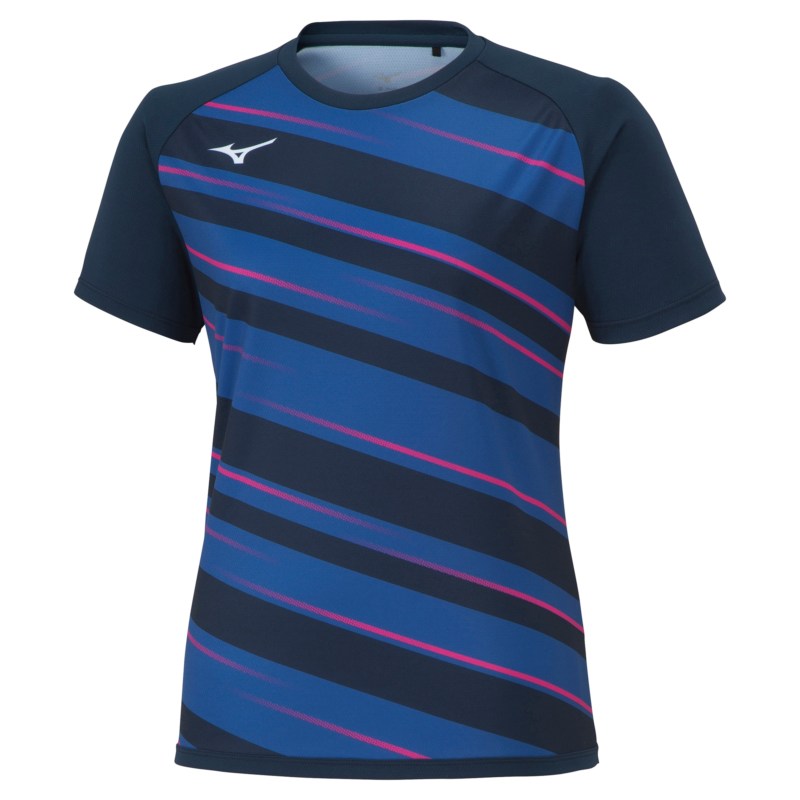 MIZUNO ミズノ ゲームシャツ(丸首)(卓球) ネイビー 卓球 ウエア ゲームウエア