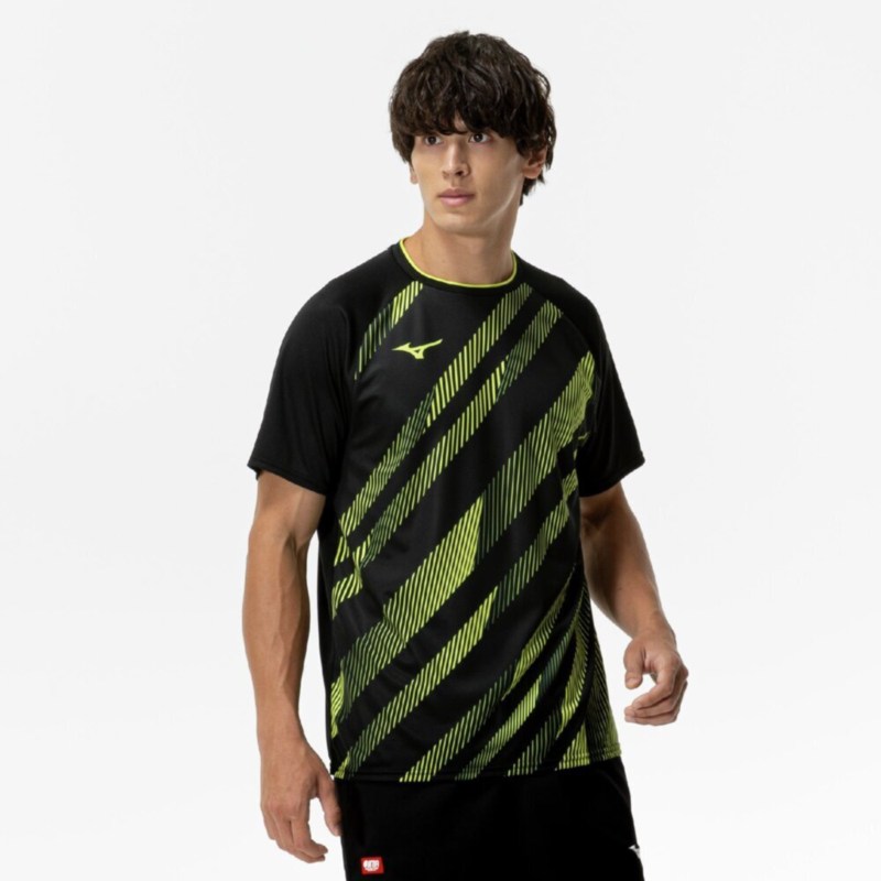 MIZUNO ミズノ ゲームシャツ(卓球) ブラック×イエロー 卓球 ウエア ゲームウエア