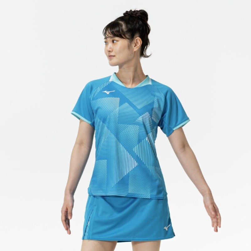 MIZUNO ミズノ ゲームシャツ(卓球) ディーバブルー 卓球 ウエア ゲームウエア