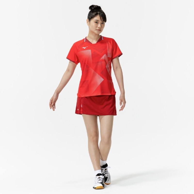 MIZUNO ミズノ ゲームシャツ(卓球) ポピーレッド 卓球 ウエア ゲームウエア
