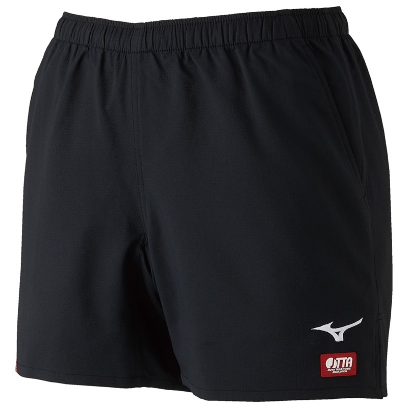MIZUNO ミズノ ゲームパンツ(卓球) ブラック×レッド 卓球 ウエア ゲームパンツ／スカート
