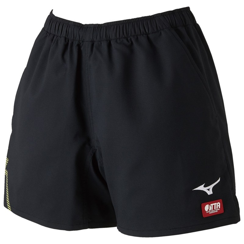 MIZUNO ミズノ ゲームパンツ(卓球) ブラック×ライムグリーン 卓球 ウエア ゲームパンツ／スカート