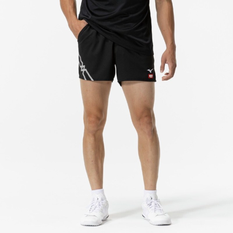 MIZUNO ミズノ ゲームパンツ(卓球) ブラック×ホワイト 卓球 ウエア ゲームパンツ／スカート