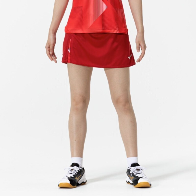 MIZUNO ミズノ ゲームスカート(卓球) リズミカルレッド 卓球 ウエア ゲームパンツ／スカート
