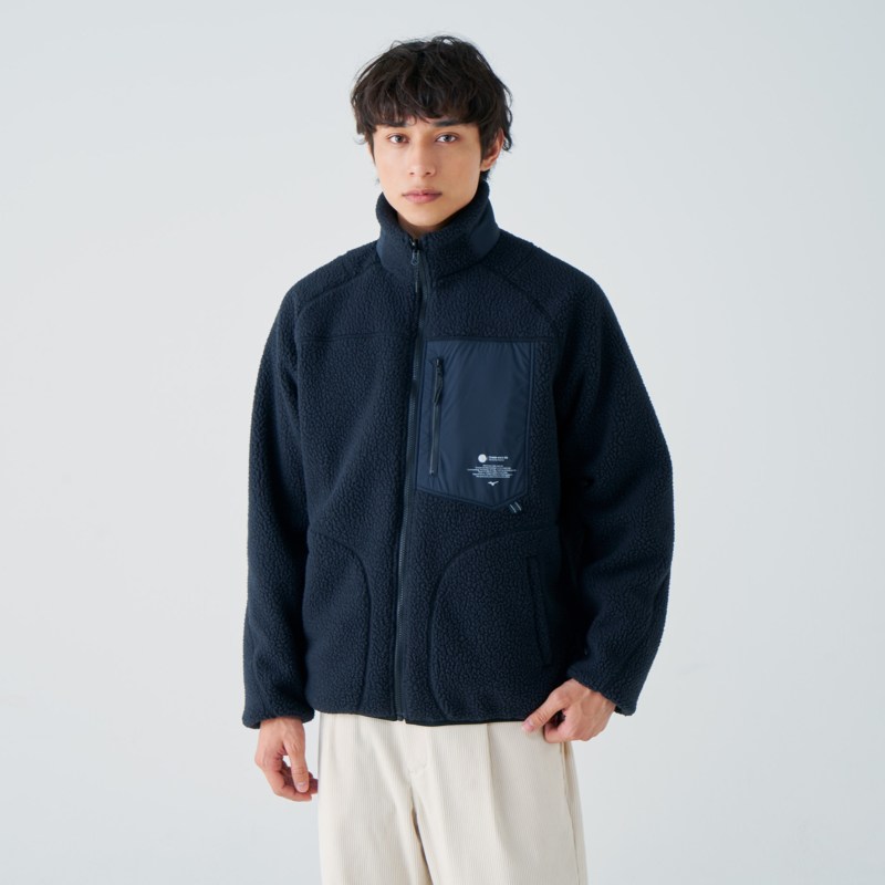 MIZUNO ミズノ POLARTECサーマルロフトリバーシブルジャケット ブラック ウォーキング
