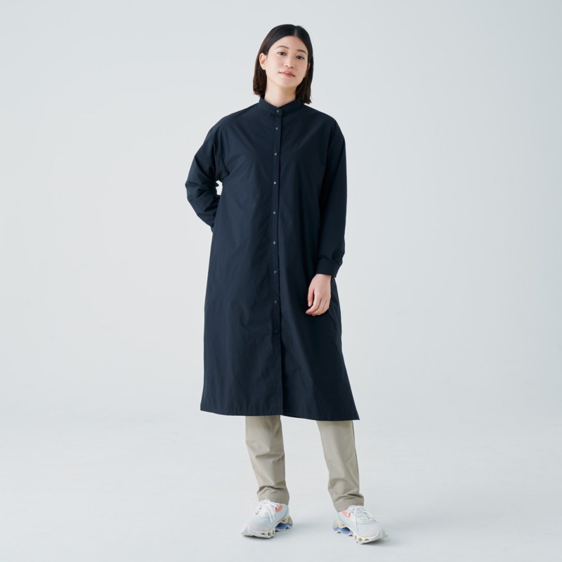 MIZUNO ミズノ 【吸湿発熱】ブレスサーモ サーマルメッシュワンピースコート(洗濯機洗い可) ブラック ウォーキング