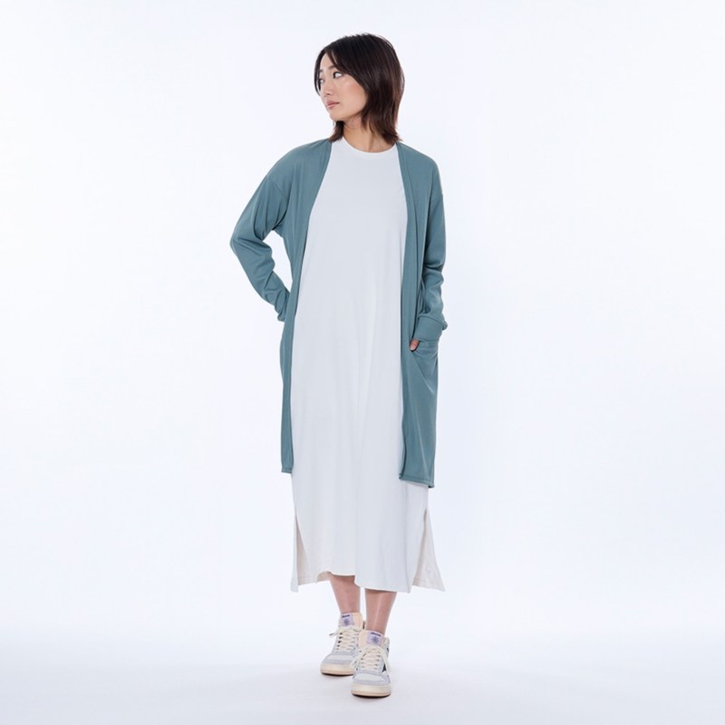 MIZUNO ミズノ UVカットリブロングカーディガン コペンブルー ウォーキング