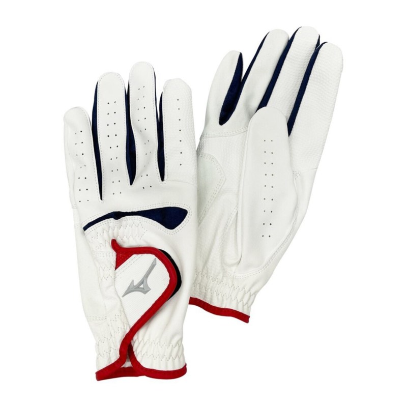 MIZUNO ミズノ 手袋COMFYGRIP(両手)(パークゴルフ) ホワイト×ネイビー×レッド パークゴルフ 手袋