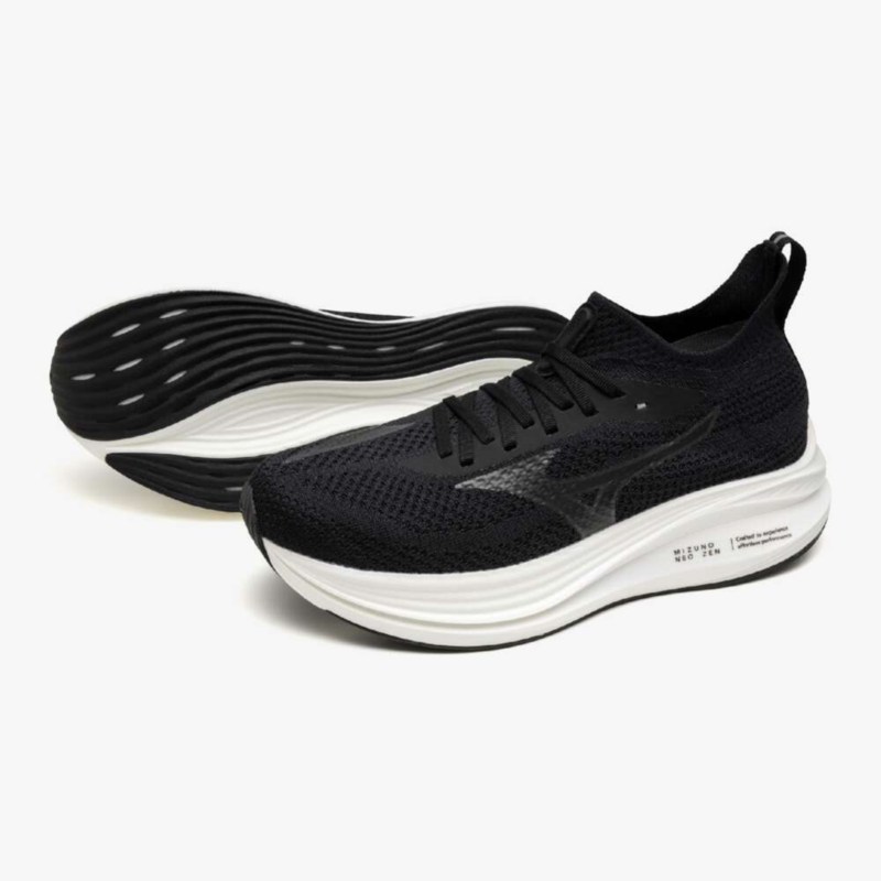 MIZUNO ミズノ MIZUNO NEO ZEN ブラック×ホワイト ランニング シューズ WAVE NEOコレクション