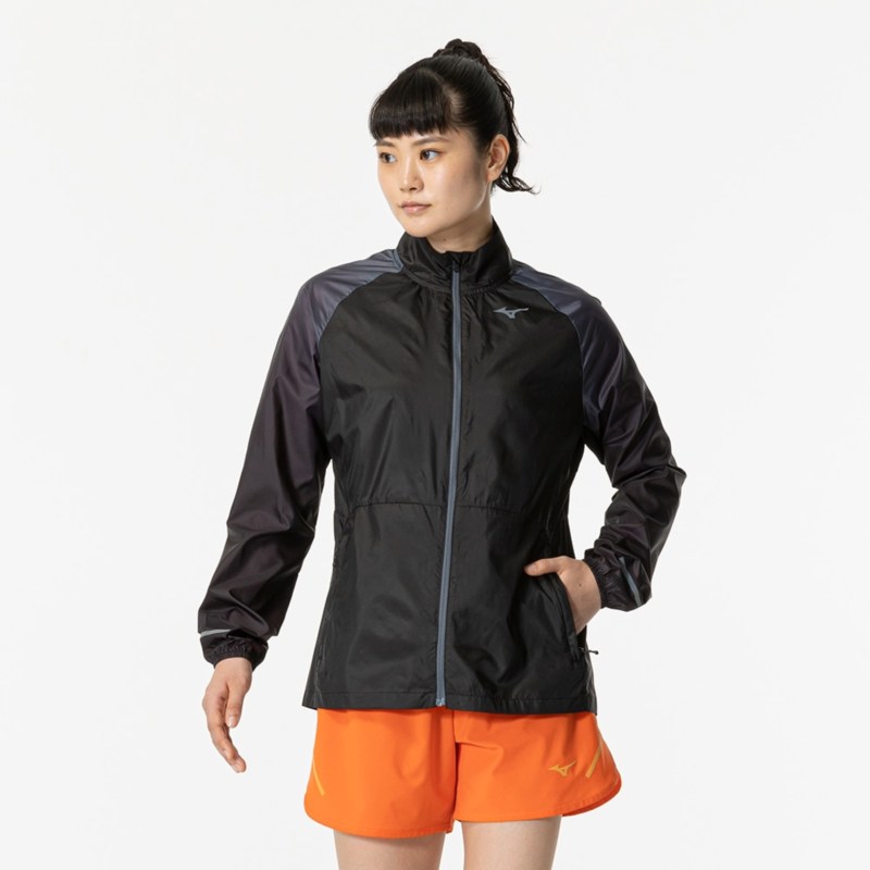 MIZUNO ミズノ プレミアムパッカブルジャケット(オーロラ) ブラック ランニング ウエアウエア