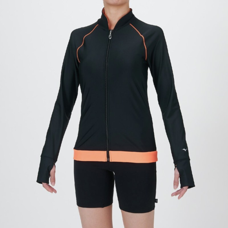 MIZUNO ミズノ ラッシュガード ブラック×オレンジ スイム 水泳 水着