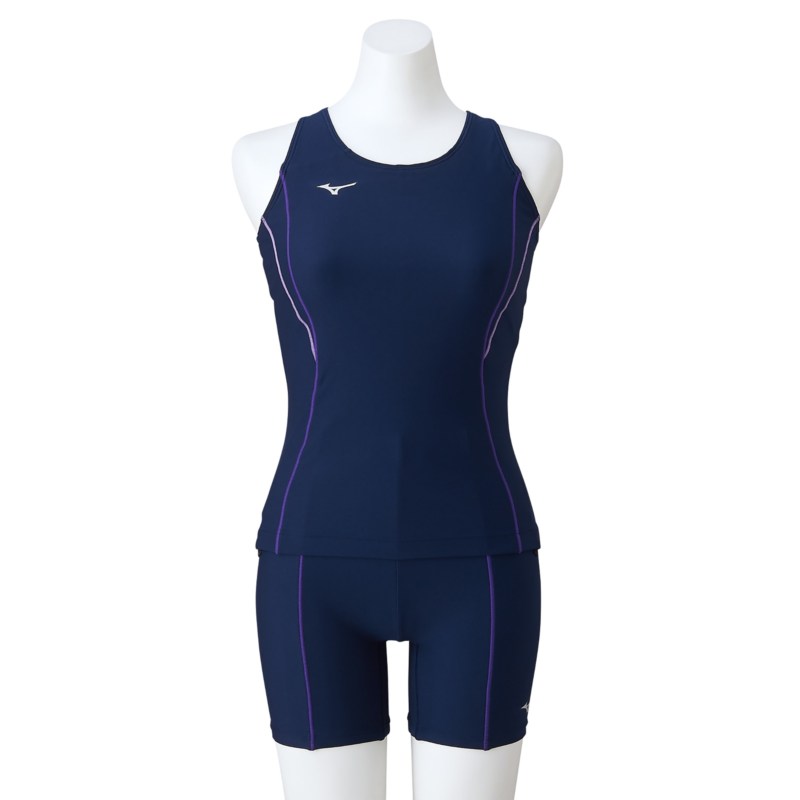 MIZUNO ミズノ セパレーツ ネイビー×パープル スイム 水泳 ベーシック＆スクール水着