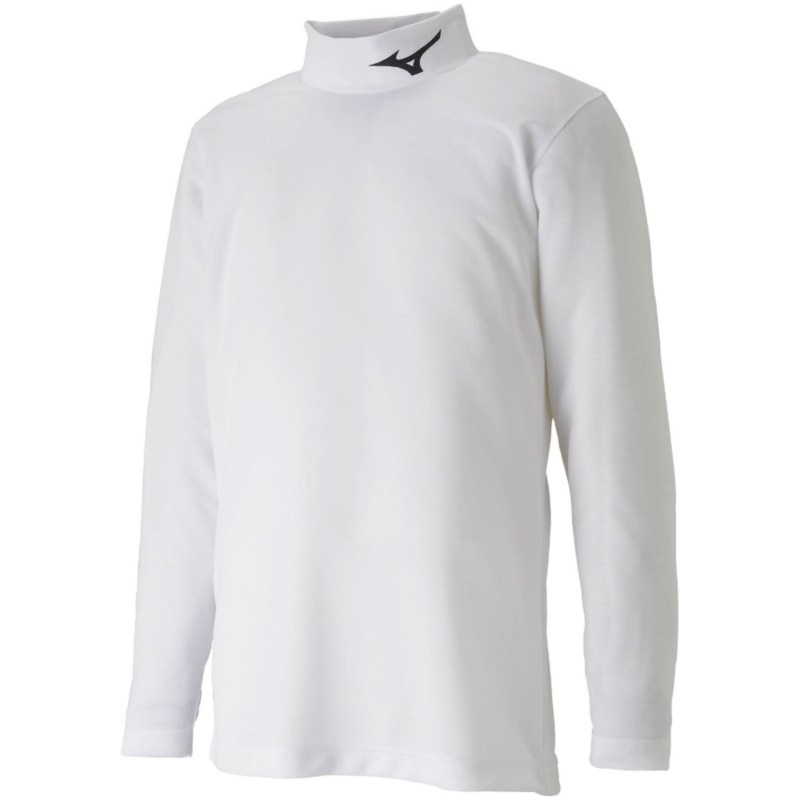 MIZUNO ミズノ インナーシャツ(ハイネック／長袖) ホワイト×ブラック サッカー フットボール ウエア