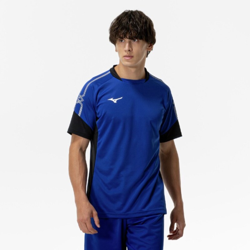 MIZUNO ミズノ フィールドシャツ サーフブルー×ブラック サッカー フットボール ウエア
