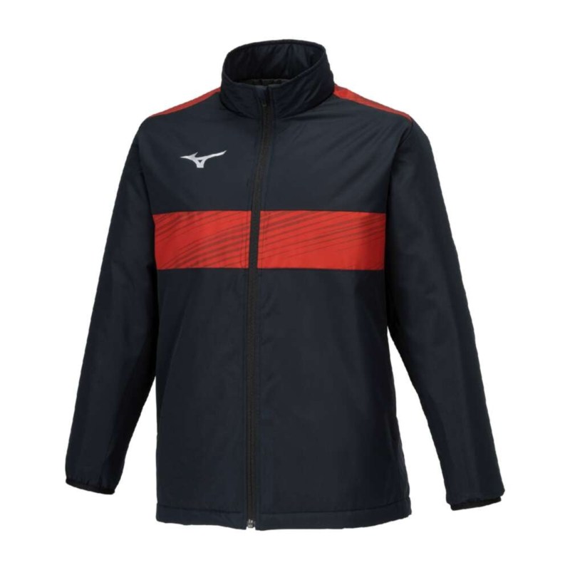 MIZUNO ミズノ ウォーマーシャツ ブラック×チャイニーズレッド サッカー フットボール ウエア