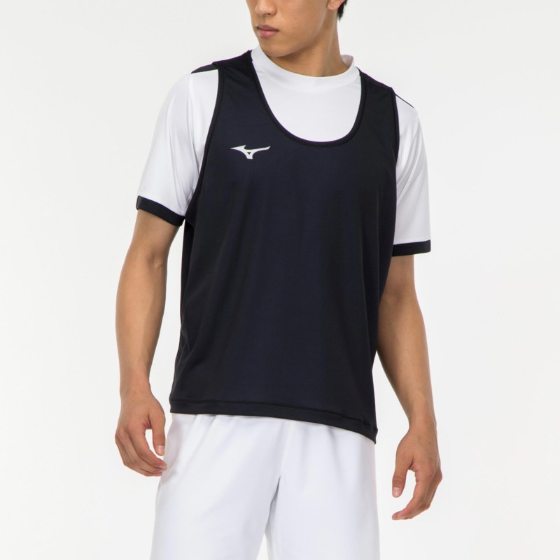 MIZUNO ミズノ リバーシブルビブス ブラック×サーフブルー サッカー フットボール ウエア