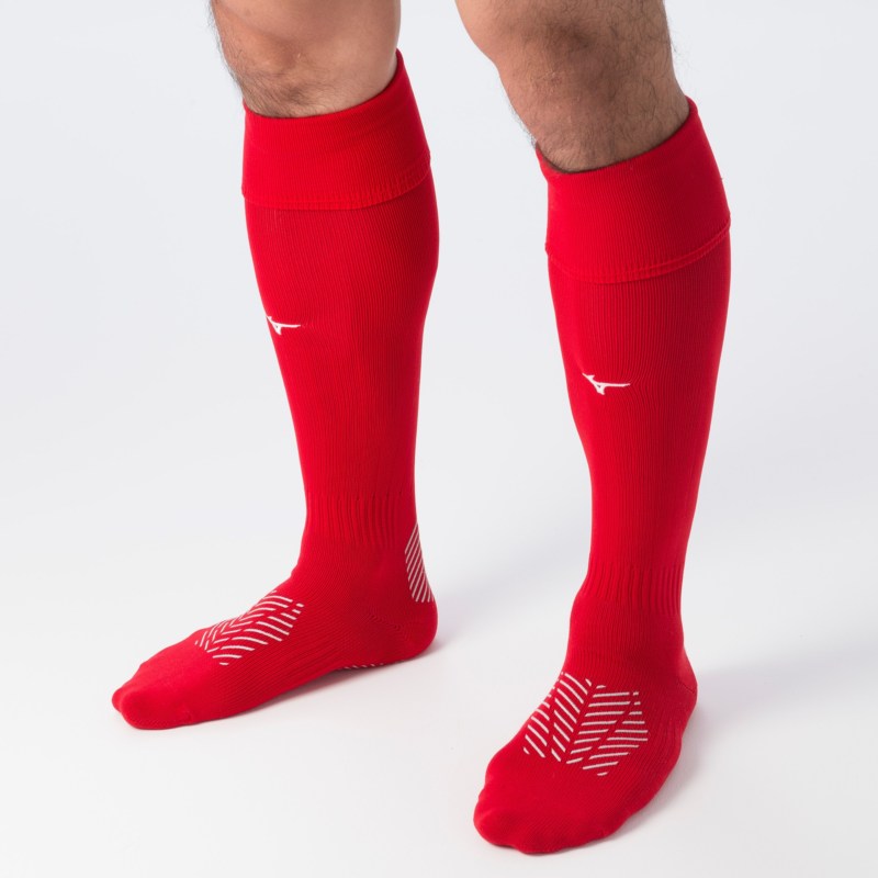 MIZUNO ミズノ ゼログライドロングストッキング チャイニーズレッド サッカー／フットボール ソックス