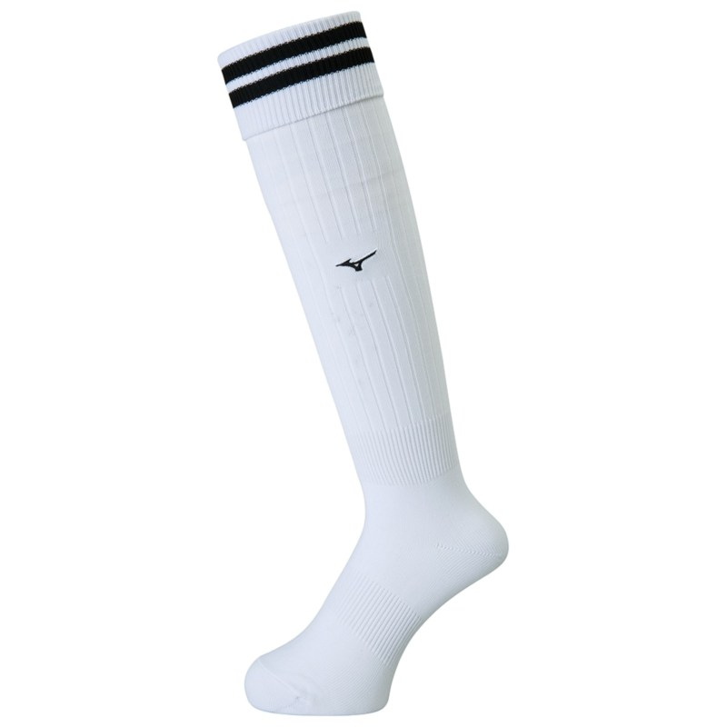 MIZUNO ミズノ サッカーストッキング(21-29cm) ホワイト×ブラック サッカー／フットボール ストッキング／ソックス