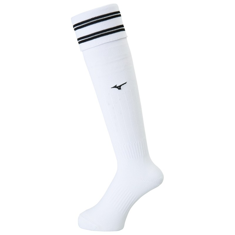 MIZUNO ミズノ サッカーストッキング(27-29cm) ホワイト×ブラック サッカー／フットボール ストッキング／ソックス