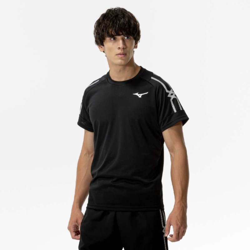 MIZUNO ミズノ MCライン Tシャツ(陸上競技) ブラック×ホワイト 陸上競技 ウエア プラクティスウエア