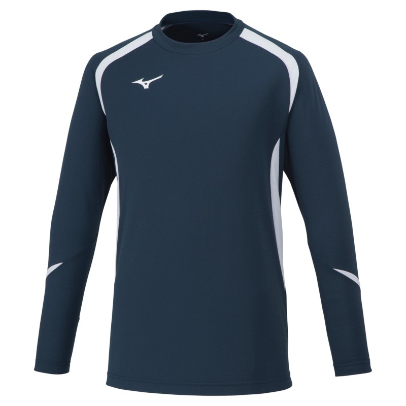 MIZUNO ミズノ ゲームシャツ(長袖) ドレスネイビー×ホワイト バレーボール ウエア