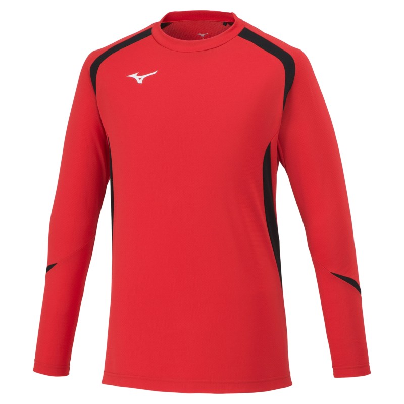 MIZUNO ミズノ ゲームシャツ(長袖) チャイニーズレッド×ブラック バレーボール ウエア