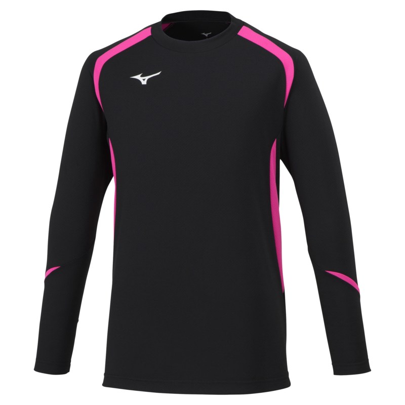 MIZUNO ミズノ ゲームシャツ(長袖) ブラック×マゼンタ バレーボール ウエア