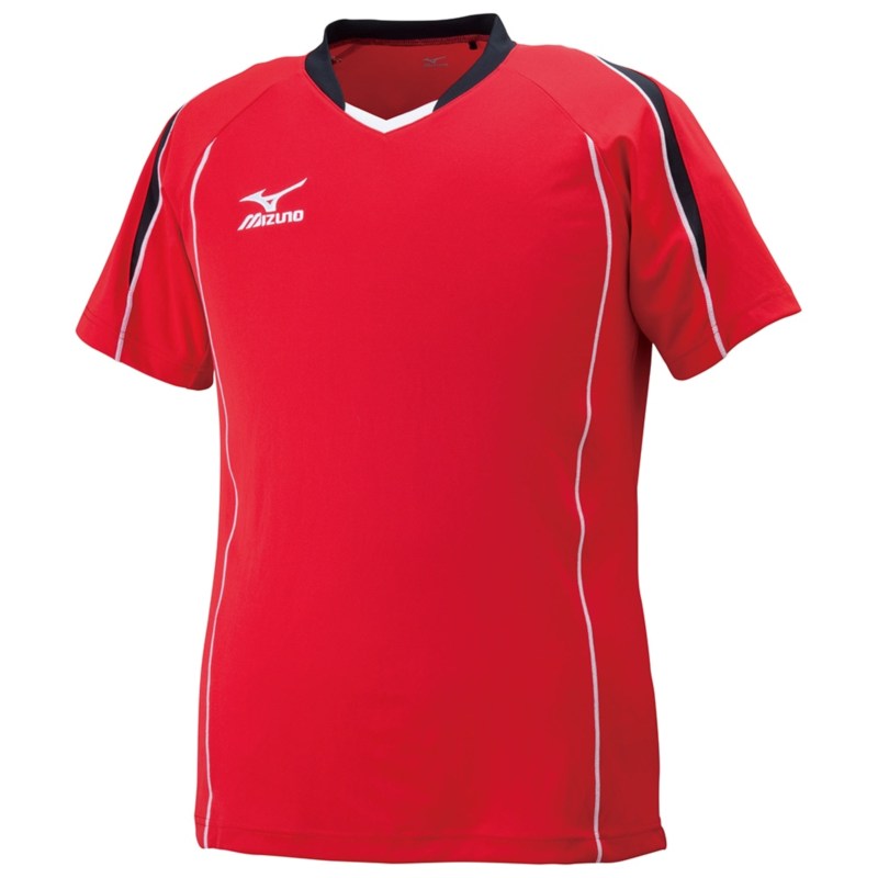 MIZUNO ミズノ プラクティスシャツ レッド×ブラック バレーボール ウエア