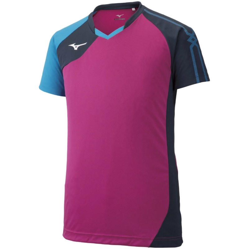 MIZUNO ミズノ ゲームシャツ ベリーピンク×ドレスネイビー×ディーバブルー バレーボール ウエア