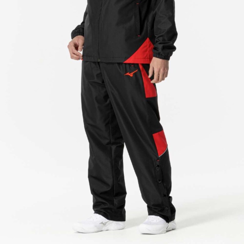 MIZUNO ミズノ ウインドブレーカーパンツ(バスケットボール) ブラック×レッド トレーニングウエア