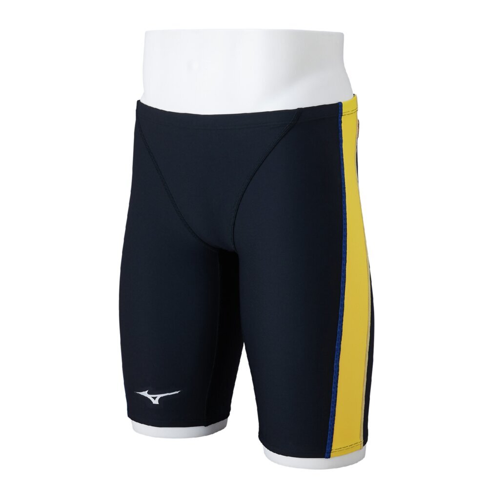 即納 MIZUNO ミズノ 競泳練習用ハーフスパッツ ブラック×イエロー スイム競泳水着 ...