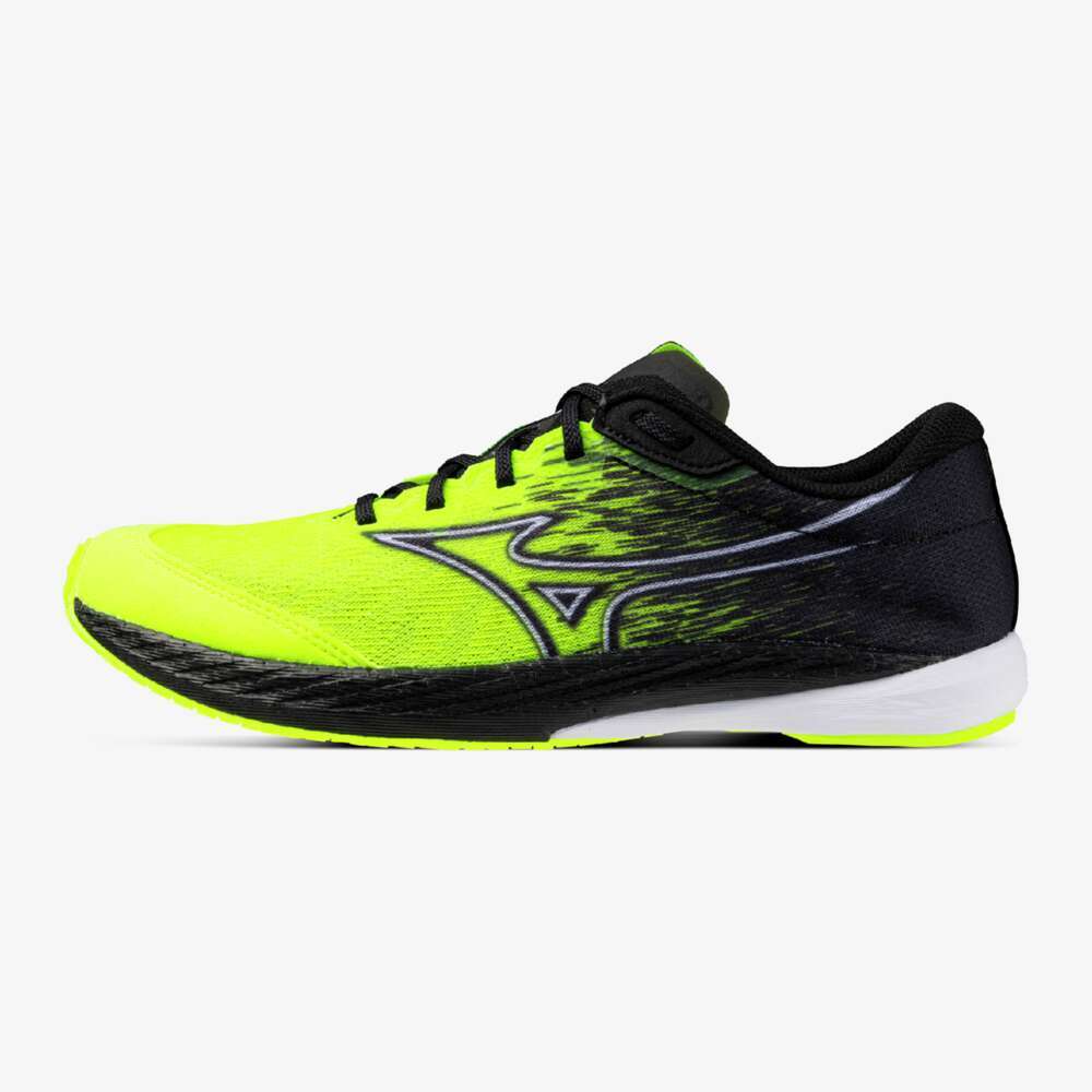 ステディーサーフ楽天市場店のMIZUNO ミズノ ウエーブデュエル4 イエロー×ホワイト×ブラック 陸上競技シューズ レーシング X10 エックステン 陸上 チャート_スピードレーサー エキスパートシューズ 駅伝 ジョギング 靴 くつ WAVE DUEL 4 アップシューズ｜アングル3
