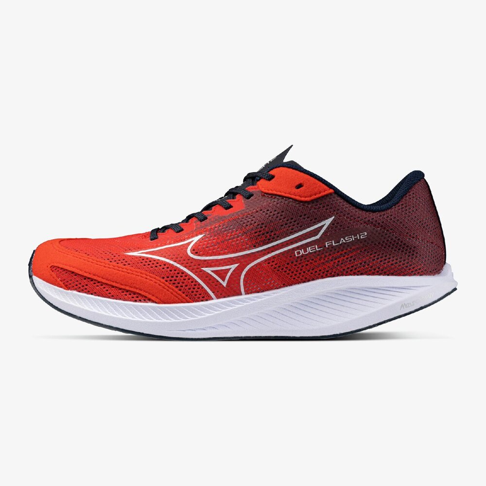 ステディーサーフ楽天市場店のMIZUNO ミズノ デュエルフラッシュ2(陸上競技) レッド×ホワイト×ダークレッド 陸上競技シューズ レーシング 陸上 チャート_レーシング フォアフット 駅伝 靴 くつ DUEL FLASH 2｜アングル3