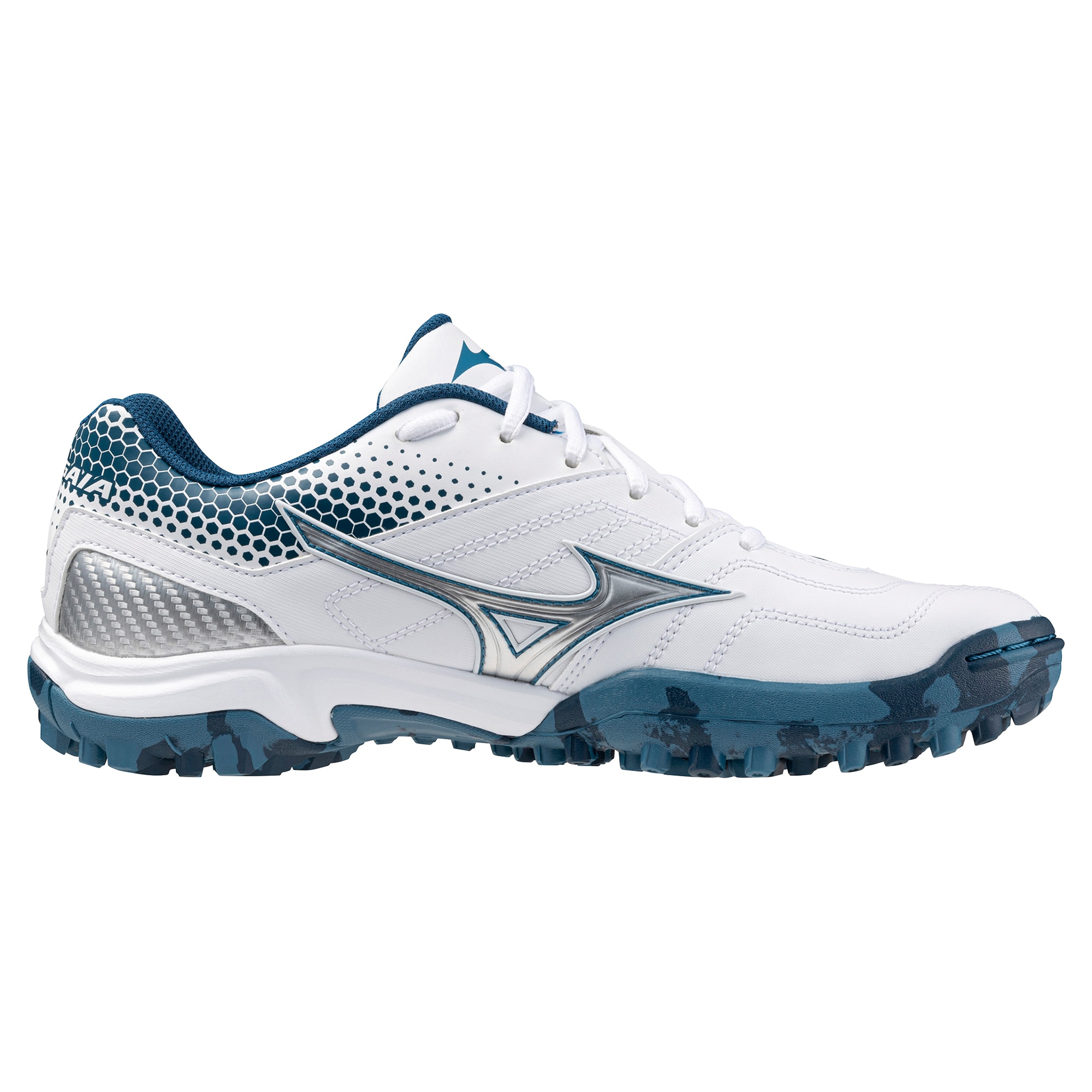 ステディーサーフ楽天市場店の即納 MIZUNO ミズノ ウエーブガイア3 ホワイト×ブルー×シルバー ハンドボール靴 くつ WAVE GAIA3｜アングル3