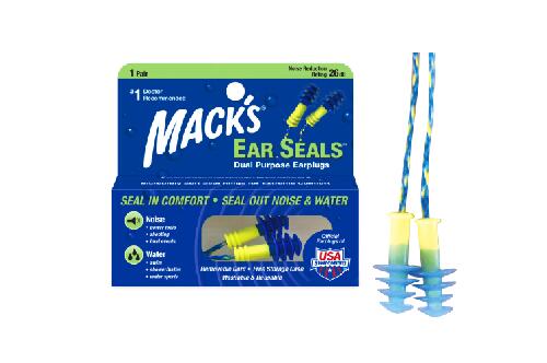 USAでNo.1セールスを誇るイヤーケアグッズのMACK'S。 お求めやすい価格帯に機能的な商品のラインナップは全てのサーファー＆マリンスポーツに最適です。 フランジタイプの耳栓です。 左右の耳栓をコードで繋ぎ、紛失しにくくなっています。 ソフトな素材で耳に挿入しやすくなりました。 プラスチックケース入り。 マリンスポーツに最適な商品です。1ペア入り。 ※商品のデザイン、仕様、価格は予告なく変更する場合がありますのでご了承ください。