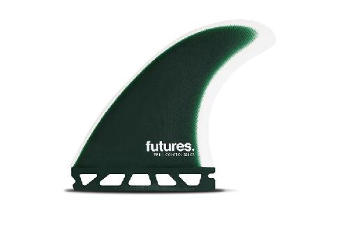 FUTURES フューチャーフィン FIBER GLASS TP1 (L) WHT/F.GRN TRI FIN フィン サーフィン