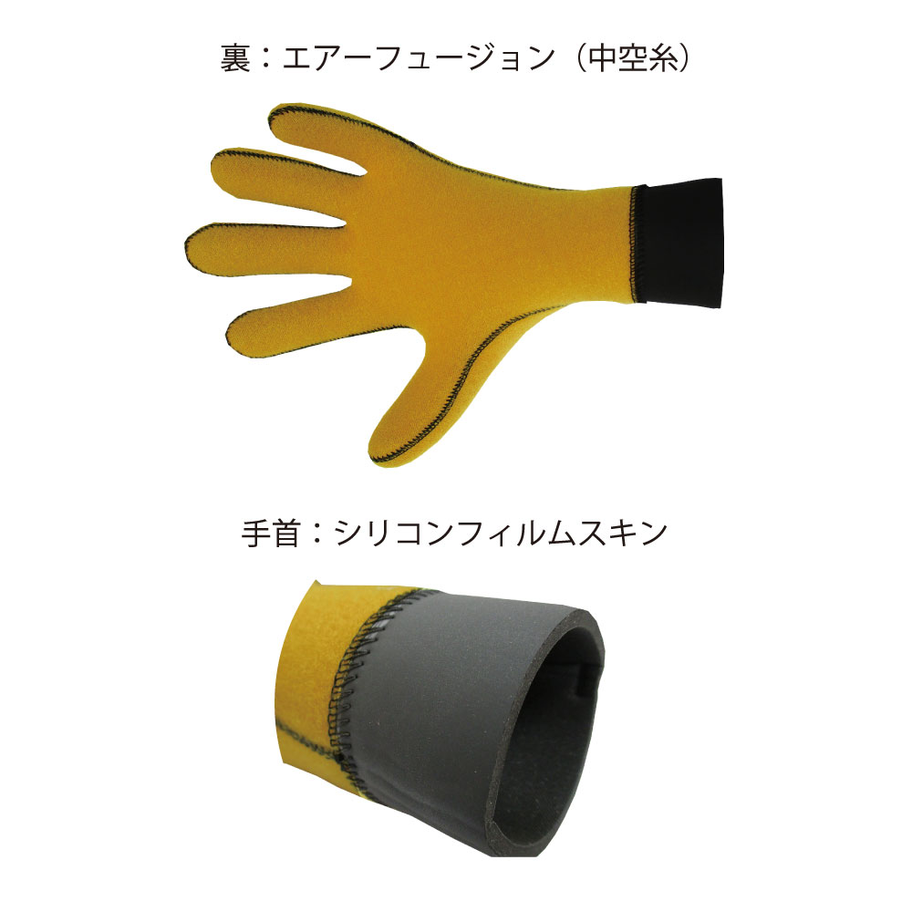 HC 3mm AF シール付 メッシュスキン サーフグローブ 日本製 HOT CAPSULE 冬サーフ...