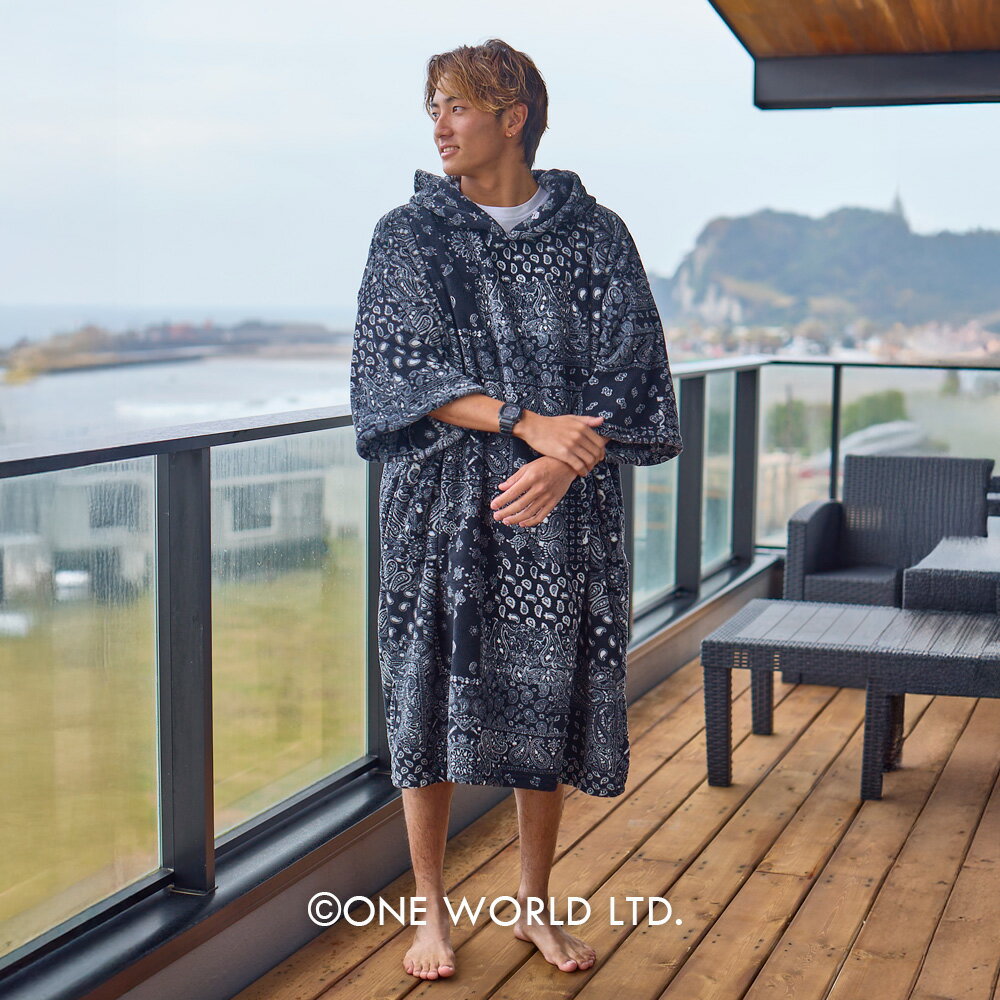 Rakuten - TLS MICRO FIBER PONCHO PAISLEY by SOLID / マイクロファイバーポンチョ・ペイズリー ソリッドコラボ サーフィン TLS TOOLS ツールス