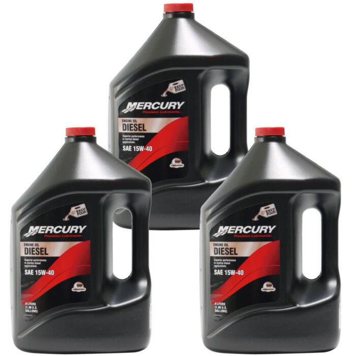 Other - QUICK SILVER (MERCURY) 4ストローク マークルーザー用ディーゼル エンジンオイル【1ケース】 4L×3本 メンテナンス用品 オイル