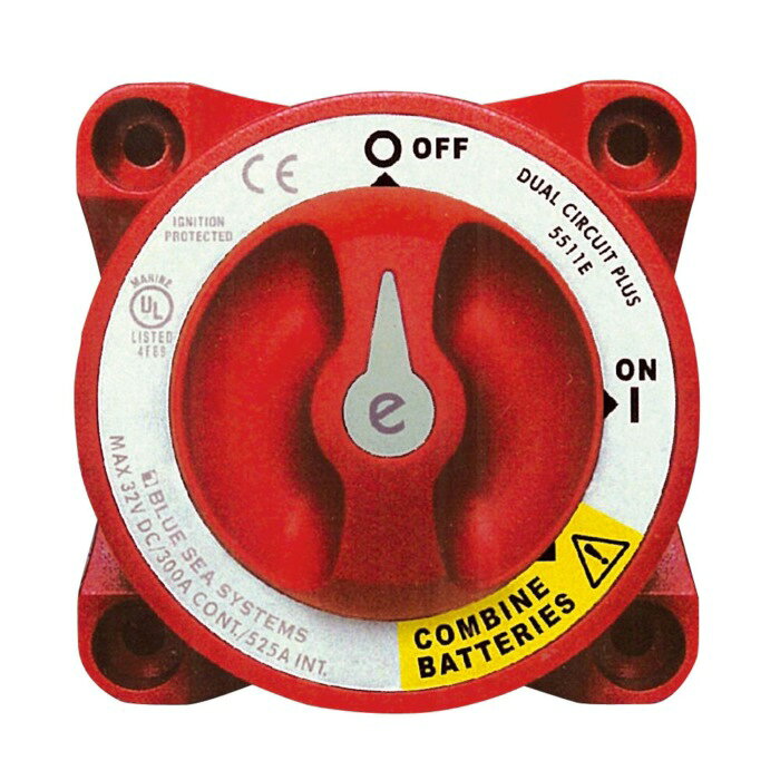 ■連続帯電流：300Amp　■瞬間耐電流：1500Amp(2.5秒)■最大電圧：48V●2個のバッテリーからそれぞれ別々に(エンジンとアクセサリー)電源供給が可能
