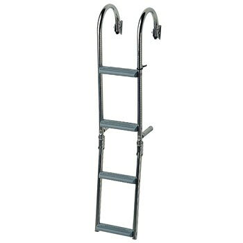 ■サイズ：1050mm(405mm)×195mm■可動型式：2段固定2段折畳み●非常に幅の狭いラダーで、特に小型ボートや取り付け幅のない艇に最適です。●180°の手すりが付いているので、コックピット内への乗り降りが容易です。