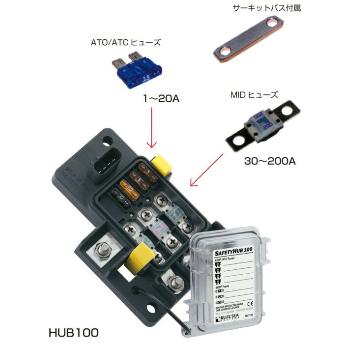 BLUE SEA SYSTEMS ヒューズブロックセーフティハブ 100 電源・配線 スイッチ・配線...