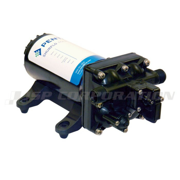 ■付属品：1/2インチホースフィッティング、ストレーナー■吐出量：18.9L/分、停止水圧：55psi（3.8bar）、最大電流：7A■サイズ：254×127×120mm●家庭用シャワーのような水圧を供給します。●アキュムレーターを使用せずに任意の吐出量に変更可能です。●圧力スイッチ付き