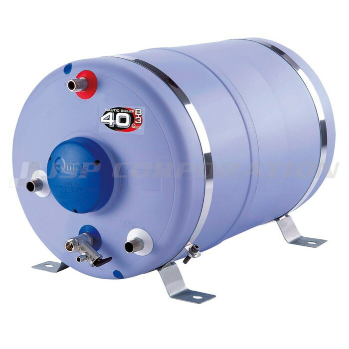 ■消費電力：300Wat●保温材(高密度ポリウレタンフォーム)で覆われたタンクは、アルゴン溶接でつくられた耐腐蝕性のSUS316製。ヒーティングエレメント(電気発熱体)はインコネル(INCONEL)製。●電気とエンジン冷却装置からの熱を利用して温水に温めることができます。●ステンレスのマウントブラケットで床面・壁面へ取付可能。●調節可能な安全サーモスタットと冬季や長期使用しない場合の水抜き機構付●清水の入水排水口・エンジン冷却水の入水排水口径サイズは全て1/2” です。●DC12V仕様の温水器です。