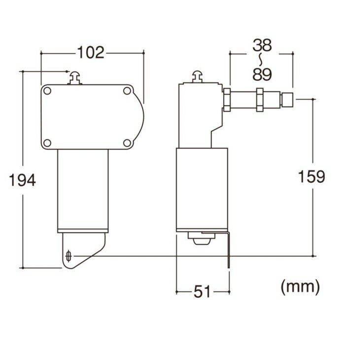 LUBASEワイパーモーター シャフト長63.5mm 24V ボート用品 電装品