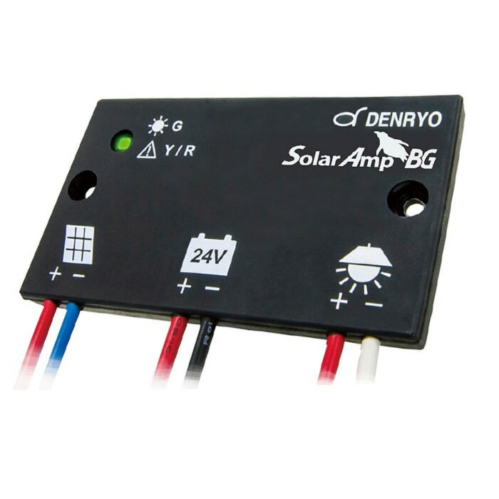 ■型式：SA-BGB10■システム電圧：24VDC■最大入力電圧：50VDC■太陽電池入力電流：10A■充電電圧：28.8VDC■過電圧保護：36VDC低電圧保護：警告23.6VDC、エラー23VDC、復帰25VDC■過温度保護：警告60℃、エラー80℃、復帰60℃■バッテリータイプ：鉛畜電池■寸法(W×H×D)：87×51×8.5(mm)■重量：65g●特殊な樹脂筐体で基盤を完全にコーティングし、防水防塵性能IP68(水深5mに1時間の防水試験クリア)を達成しました。●温度範囲は-40℃〜+70℃となり、過酷な環境でも使用可能です。●防水防塵性能IP68にも関わらず従来の名刺サイズはそのままです。●端子がなく厚さ8.5mmと薄型です。●衝撃に強い特殊樹脂筐体を使用しています。●完全モールドのため、異物混入による故障もありません。●端子がなく、錆びることもありません。●緑・黄・赤の三色LEDで、充電状態、および警告やエラーの状態を表示します。