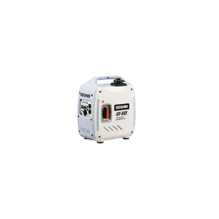 ■型式：GV-9SE■定格周波数：50?/60?切替■交流定格出力：0.9kVA■定格電圧/電圧：100V/9A■直流定格電圧/電圧：12V/5A■総排気量：60?(cc)■燃料タンク容量：2.3L■使用燃料：自動車用無鉛ガソリン■出力インジケーター：なし■連続運転可能時間：3.4〜7.3時間■エンジンオイル容量：0.31L■エンジンオイル：エンジンオイルSE級以上（SEA10W-30)■始動方式：リコイルスターター■プラグ：A5RTC(TORCH)/CR5HSB(NGK)■交流：合計9Aまで(ACコンセント：2個) 合計16Aまで(ACコンセント：2個)■直流：5Aまで(シガーソケット：1個)■騒音値：62.6〜58.1db(A)■本体寸法：375×240×445mm■本体重量：13.8kg■付属品：USBアダプタ、オイルじょうご、工具一式※別途送料がかかる場合がございます。送料はお問い合わせお願いします。